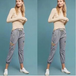 Anthropologie embroidered jogger pant